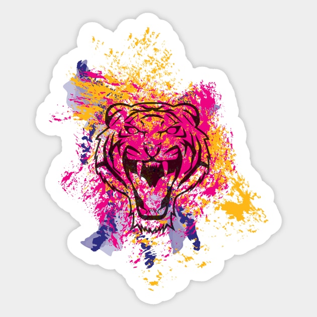 Colorful Tiger Sticker by TheWarehouse